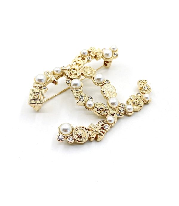 18K CC Pearls Brooch - Image 6