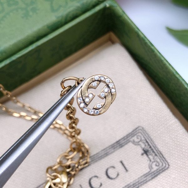 18K Double G Crystal Necklace - 图片 3