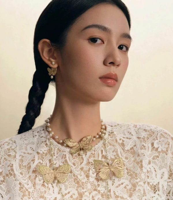 18K CD Butterfly Choker Necklace - 图片 3