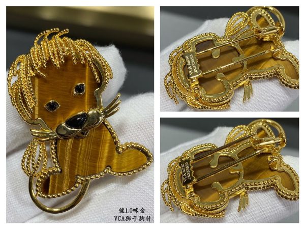 18K Lucky Animals Lion Clip Brooch - Image 4