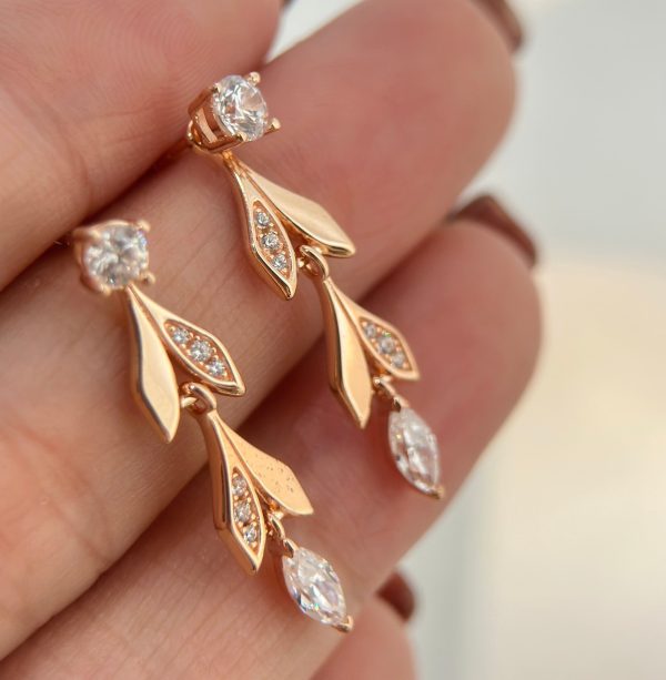 18K T Victoria Vine Convertible Drop Earrings - 图片 2