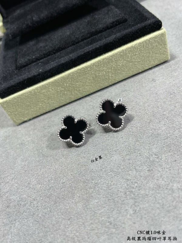 18k Vintage Alhambra Black Earrings - 图片 10