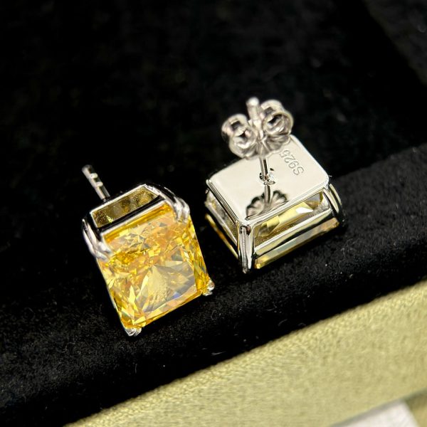 18K T Yellow Crystal Earrings - 图片 4