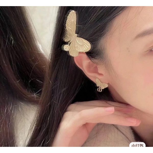 18K CD Butterfly Earrings - 图片 6