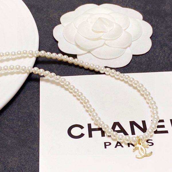 18K CC Pearls Choker Necklace - 图片 7
