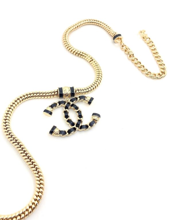 18K CC Leather Chain Necklace - 图片 6