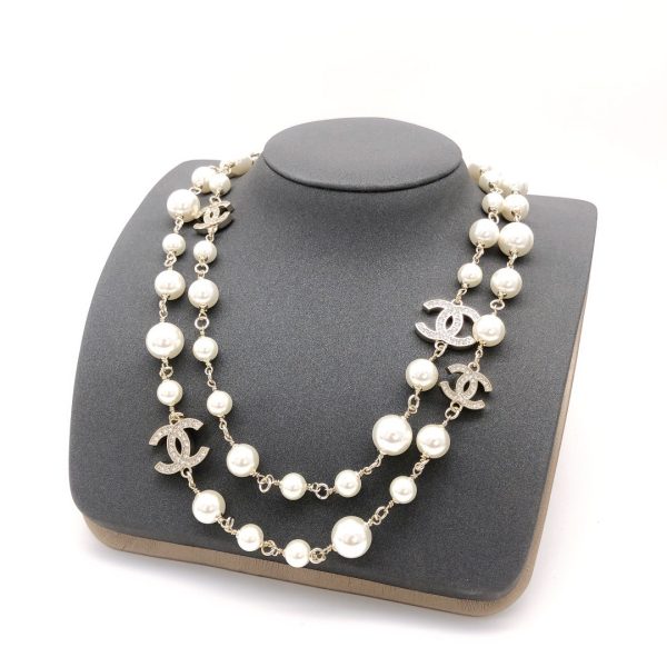 18K CC Long Pearls Necklace - 图片 6