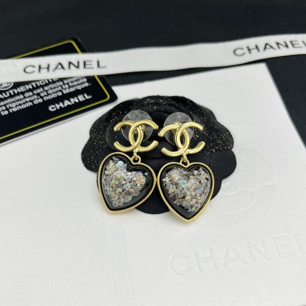 18K CC Multi-Color Crystals Heart Earrings - 图片 8