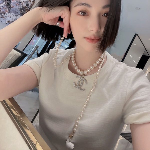 18K CC Pearls Long Necklace - 图片 6