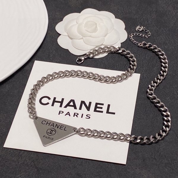 18K CC Triangle Necklace