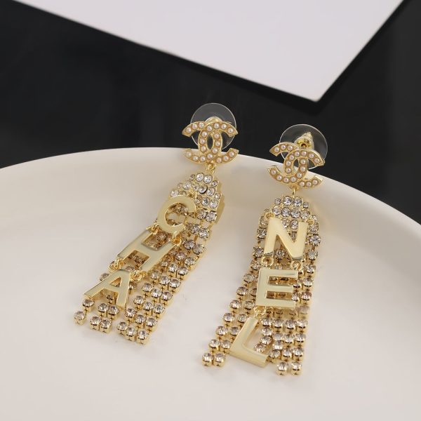 18K CC Letter Earrings - 图片 4