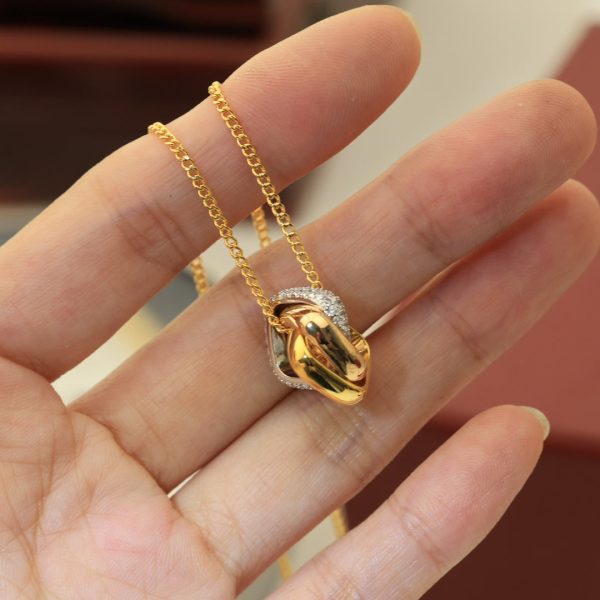 18K Trinity Cushion Diamond Necklace - 图片 9