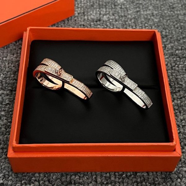 18K Kelly Gavroche Double H Ring - 图片 6