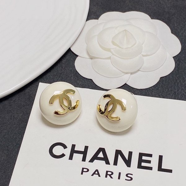 18K CC Pearl Round Earrings - 图片 6