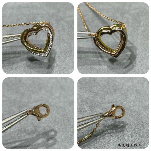 18K Trinity Heart Diamond Necklace - 图片 10