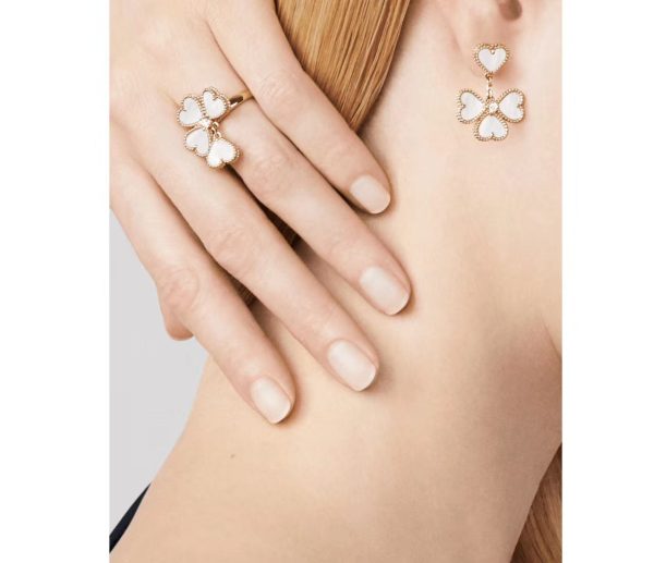 18K Sweet Alhambra Effeuillage Pearls Ring - 图片 3