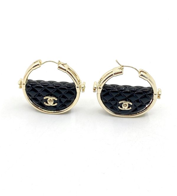 18K CC Black Bag Earrings - 图片 6