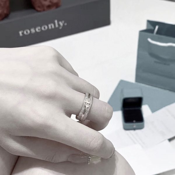 18K T Narrow Pavé Diamond Ring - 图片 3