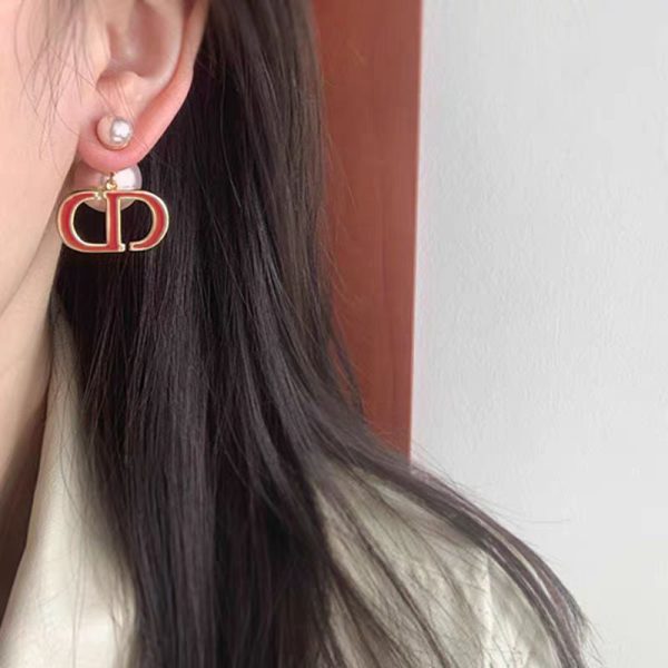 18K CD 30 Montaigne Rani Pink Pearls Earrings - 图片 2