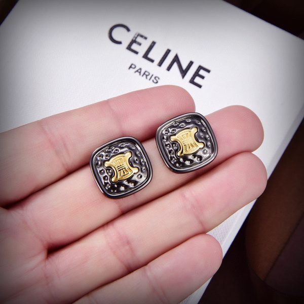 18K Triomphe Black Gold Earrings - Image 4