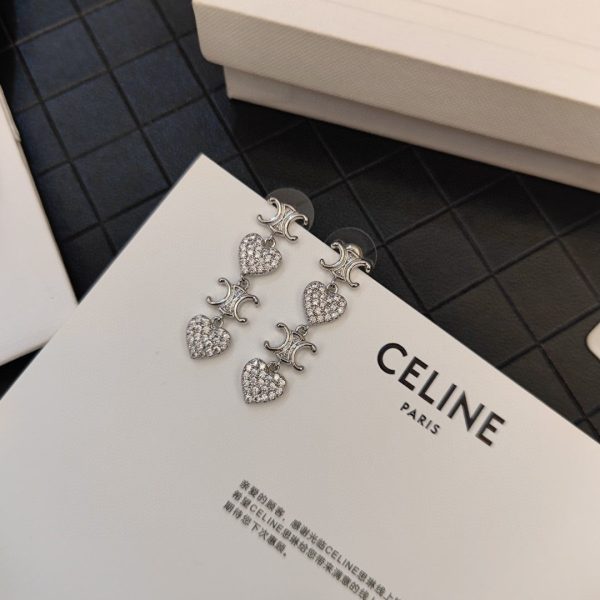 18K Triomphe Heart Pendant Earrings - Image 7