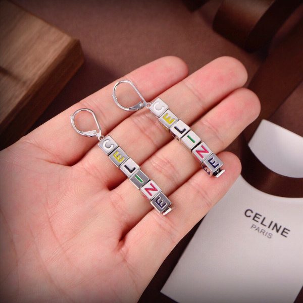 18K Triomphe Script Cube Earrings - 图片 8