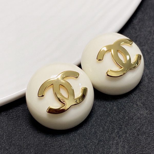 18K CC Pearl Round Earrings - 图片 7