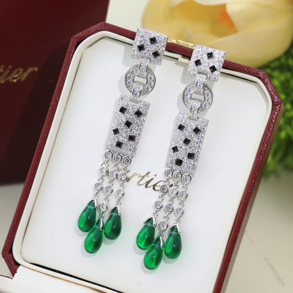18K Panthère De Diamond Earrings - 图片 2