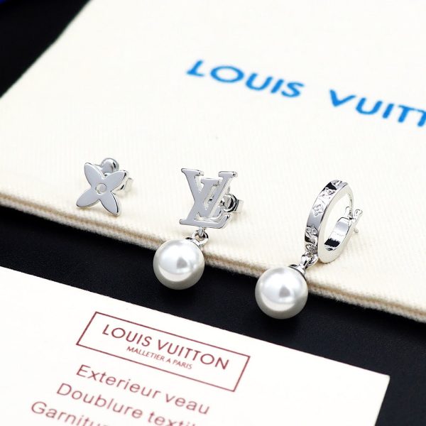18K Louis Monogram Pearls Earrings - 图片 5