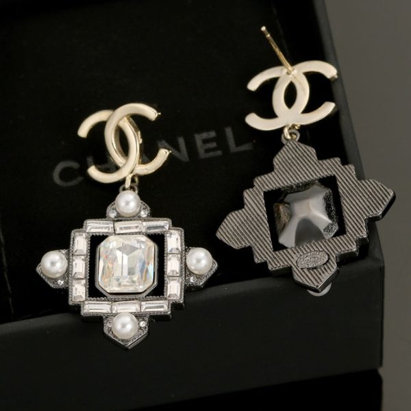18K CC Crystal Earrings - 图片 7