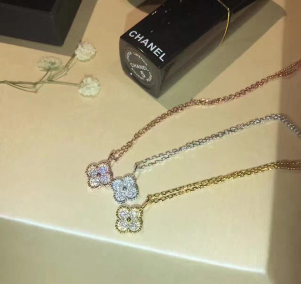 18K Sweet Alhambra Diamond Necklace - 图片 8