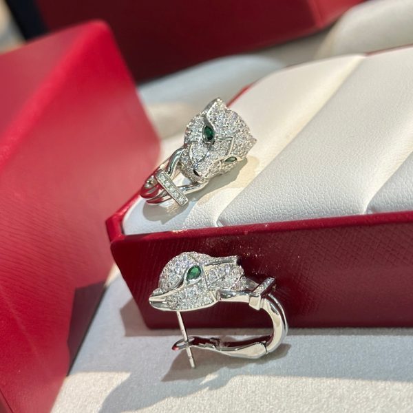18K Panthère De Diamond Earrings - 图片 9
