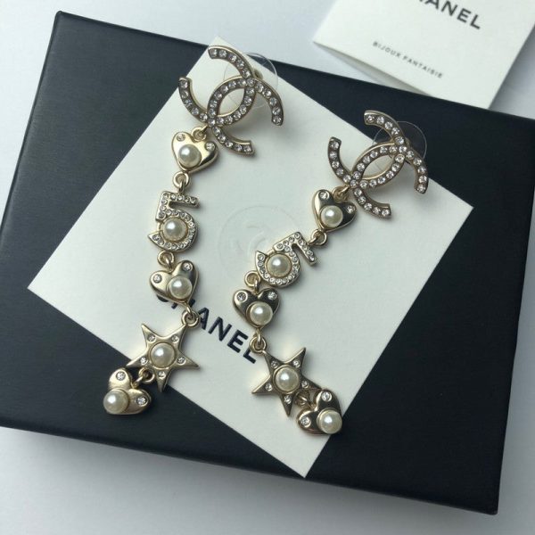 18K CC No.5 Long Earrings - 图片 7