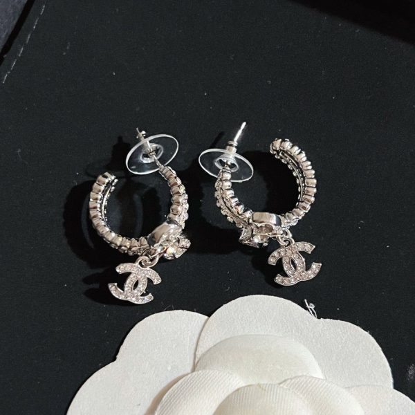 18K CC Diamond Pendant Earrings - 图片 9