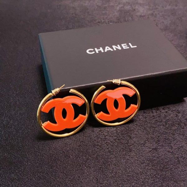 18K CC Color Logo Earrings - 图片 9