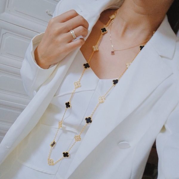 18K Vintage Alhambra 20 Motifs Long Necklace - Image 3