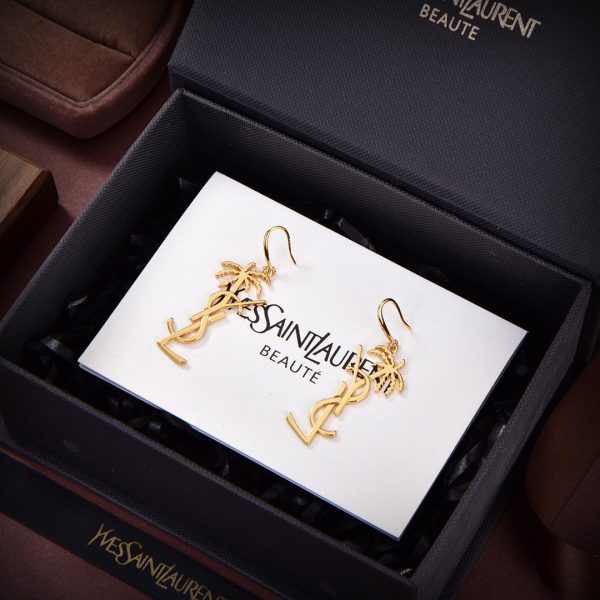 18K Saint Monogram Palmier Statement Earrings - 图片 2