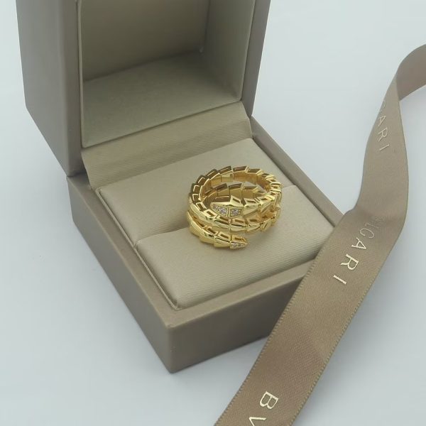 18K BV Serpenti Viper Demi Diamond Ring - Image 11