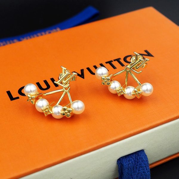 18k Louis Monogram Pearls Earrings - 图片 8