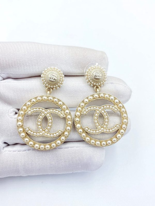 18K CC Pearl Earrings - 图片 6