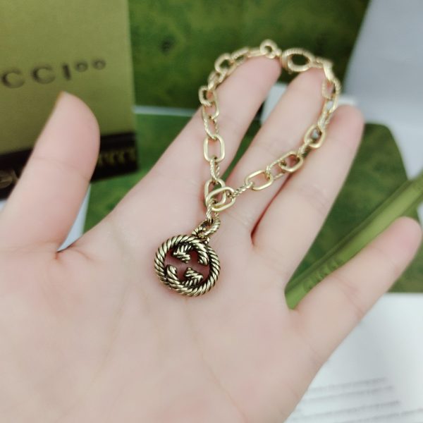 18K Double G Striped Pendant Bracelet - 图片 4
