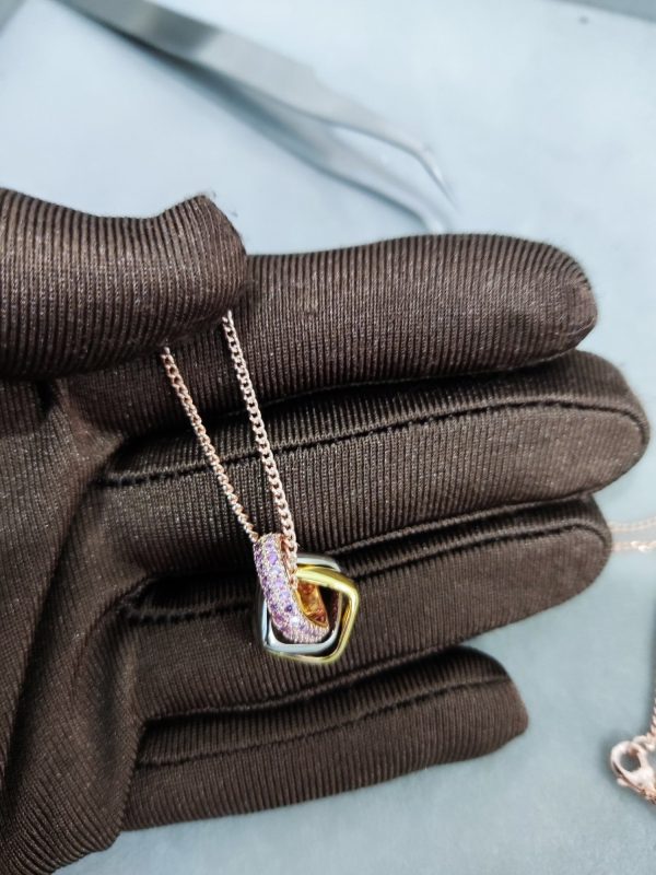 18K Trinity Pink Diamond Necklace - 图片 7