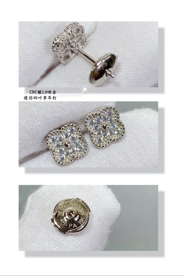 18K Vintage Alhambra Diamonds Earrings - Image 5