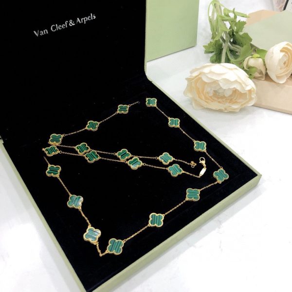 18K Vintage Alhambra 20 Motifs Long Necklace - Image 8