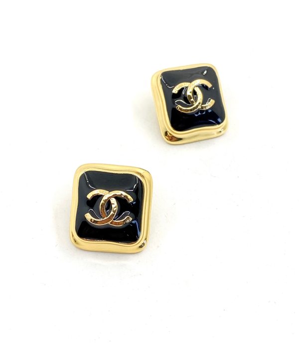 18K Square CC Earrings - 图片 7