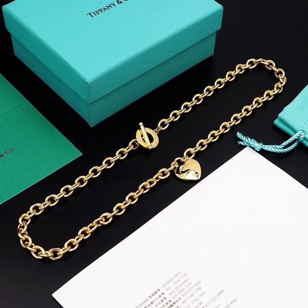 18K T Tag Chain Necklace - 图片 5