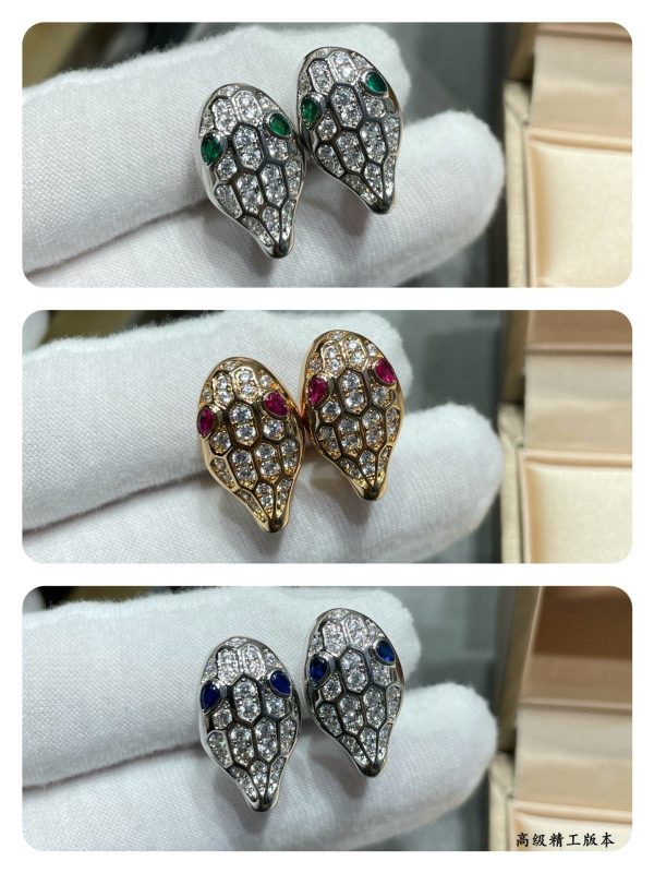 18k BV Serpenti Earrings - 图片 7
