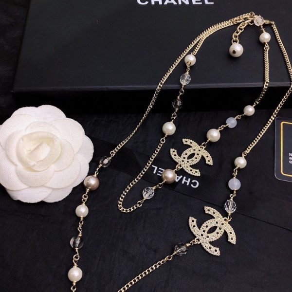 18K CC Long Pearl Necklace - 图片 7