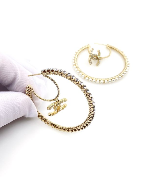18K CC Circle Earrings - 图片 7