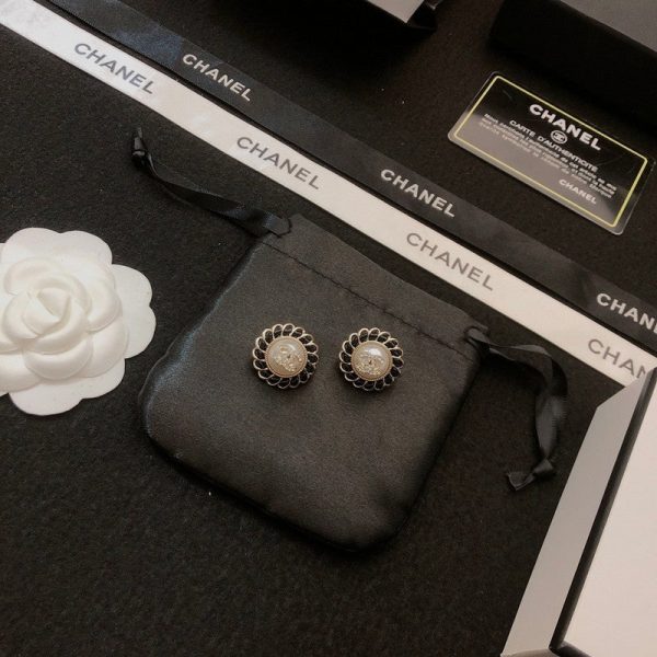 18K CC Black Earrings - 图片 7